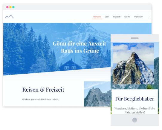 Mywebsitenow templates travel DE